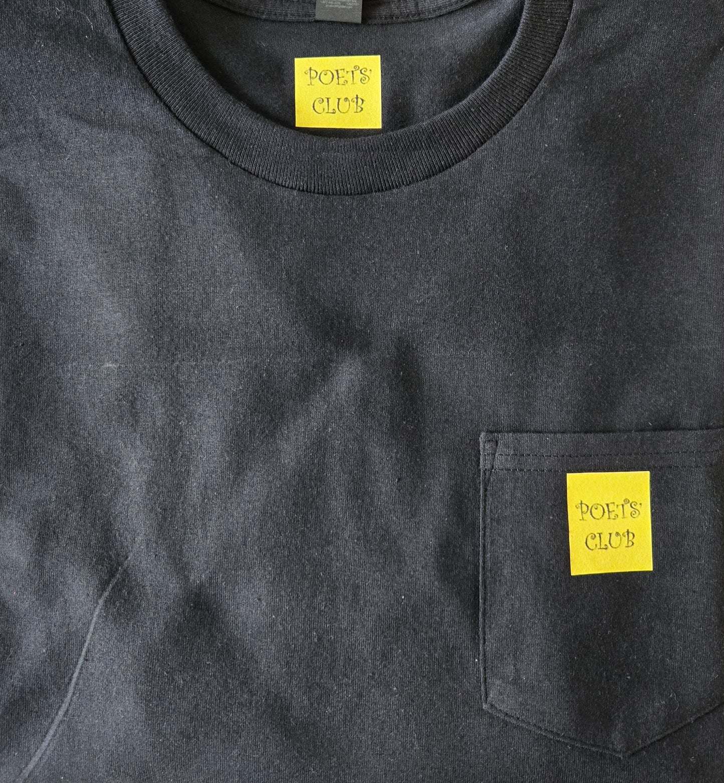 Poets' Club Long Sleeve T-Shirt with Pocket - 100% Cotton